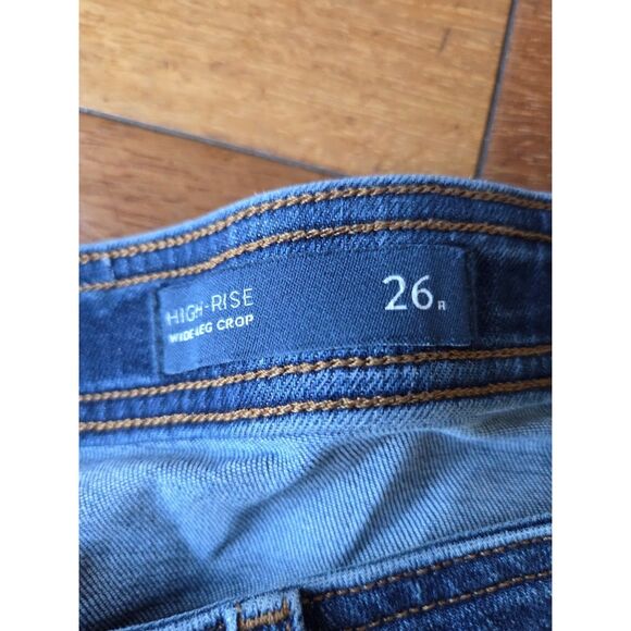 J.Jill Denim Blue High Rise Wide Leg Crop Cotton Blend Button Fly Jeans size 26R - Picture 7 of 8